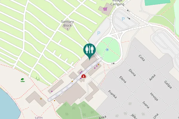 Map showing location of Zaton Toilet