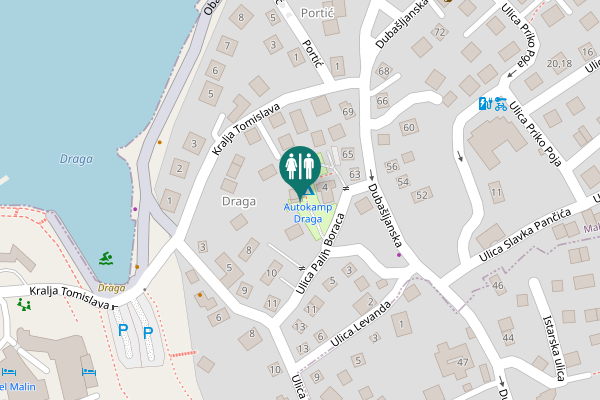 Map showing location of Ulica Palih Boraca 4 Toilet