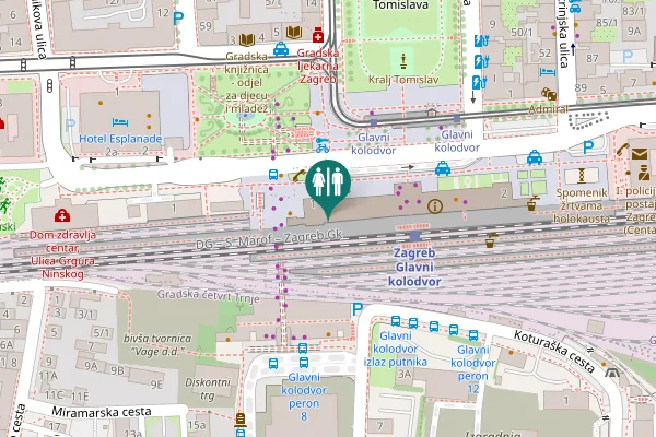 Map showing location of Trg Ante Starčevića 1 Toilet