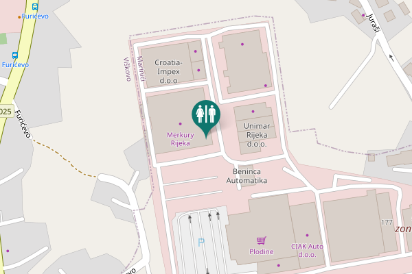 Map showing location of Marinići 177-8 Toilet