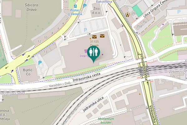 Map showing location of Ulica svetog Leopolda Bogdana Mandića 7 Toilet