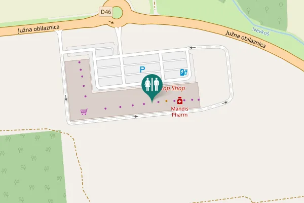 Map showing location of Južna obilaznica Toilet
