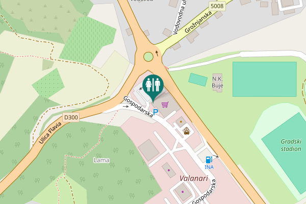 Map showing location of Gospodarska Toilet