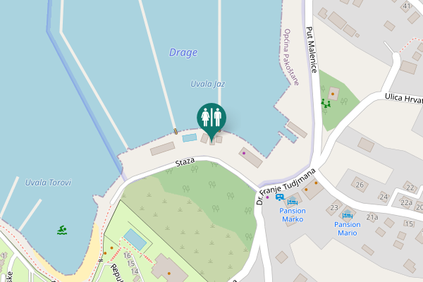 Map showing location of Staza Toilet