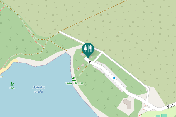 Map showing location of Brune Bušića Toilet
