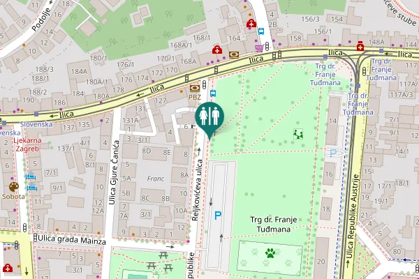 Map showing location of Reljkovićeva ulica 6 Toilet