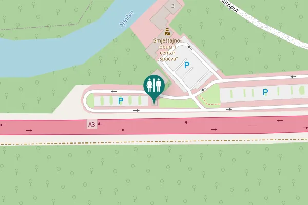 Map showing location of Autoput 1 Toilet