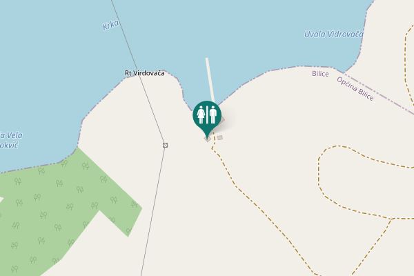 Map showing location of Most Krka bb Toilet