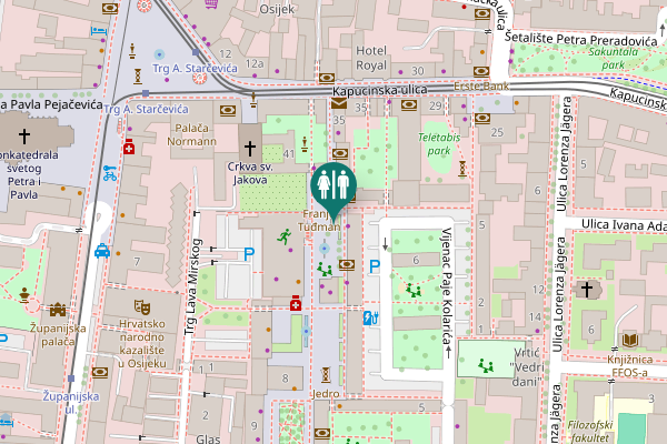 Map showing location of Osijek Toilet