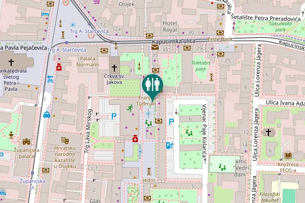 Map showing location of Osijek Toilet