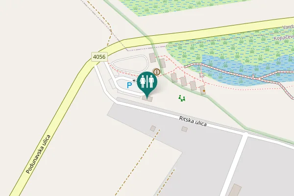 Map showing location of Ritska ulica Toilet