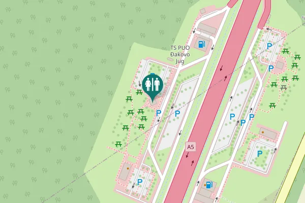 Map showing location of A5 Toilet