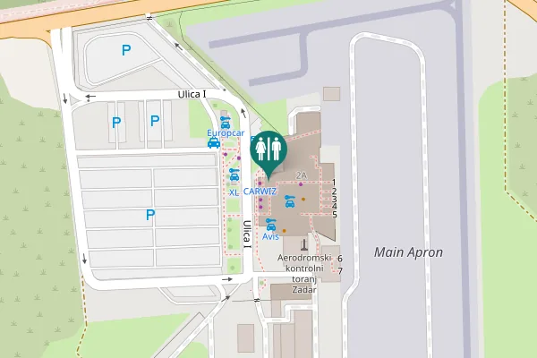 Map showing location of Ulica I 2A Toilet