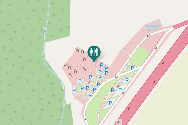 Map showing location of A5 Toilet
