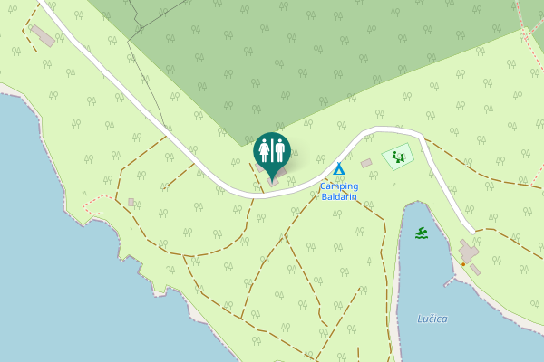 Map showing location of Punta Križa Toilet