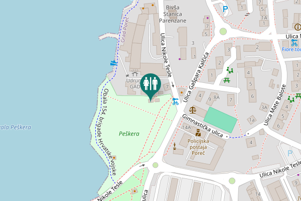 Map showing location of Ulica Nikole Tesle 7 Toilet