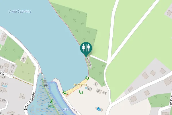 Map showing location of Zaton Toilet