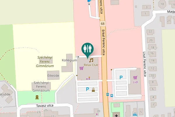 Map showing location of Erkel Ferenc utca 1 Toilet