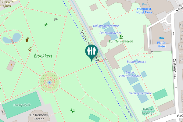 Map showing location of Táncsics Mihály sétány Toilet