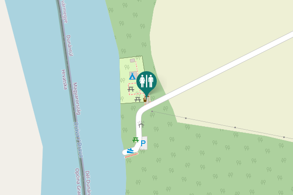 Map showing location of Szentborbás Toilet