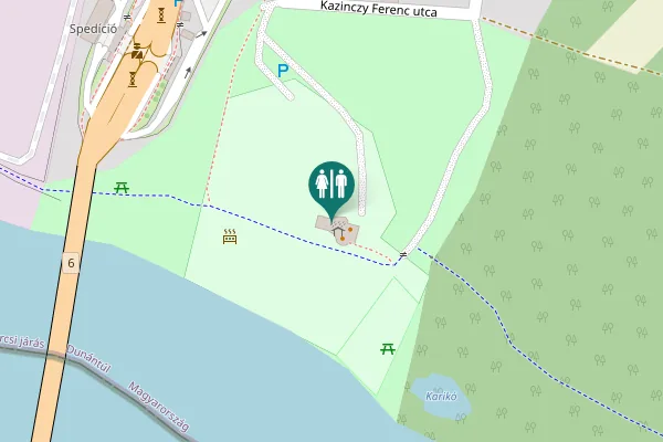 Map showing location of Kazinczy Ferenc utca Toilet