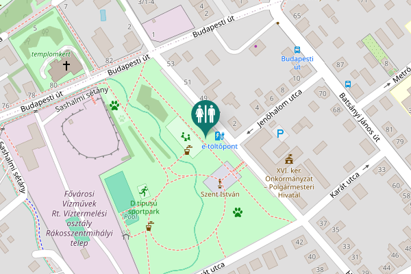 Map showing location of Havashalom utca 47 Toilet