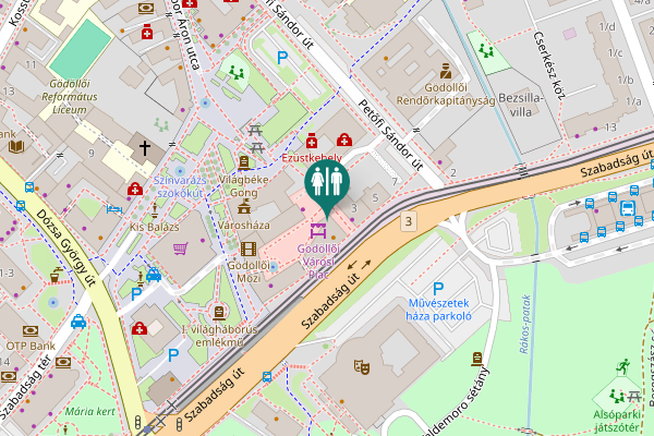 Map showing location of Szabadság út 3 Toilet