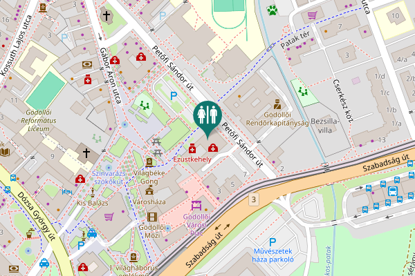 Map showing location of Petőfi Sándor út 1 Toilet