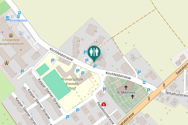 Map showing location of Kirchfeldstrasse 10 Toilet
