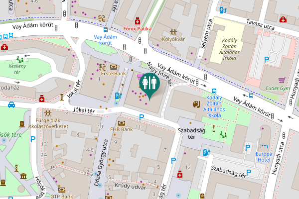 Map showing location of Nagy Imre tér 1 Toilet