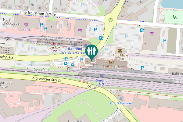 Map showing location of Bahnhofsplatz 7 Toilet