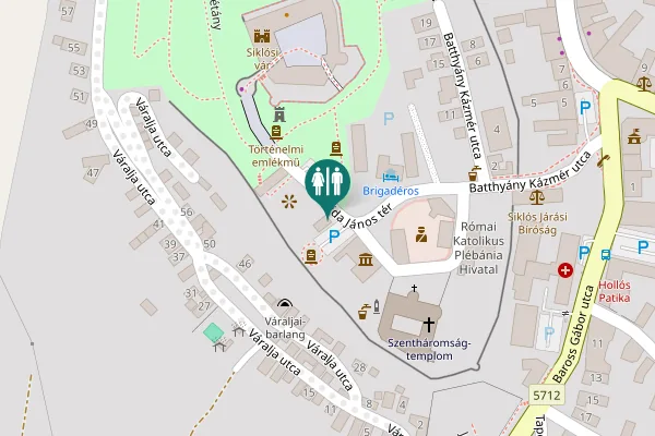 Map showing location of Vajda János tér Toilet