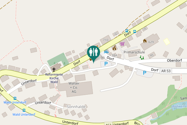 Map showing location of Dorf 30 Toilet