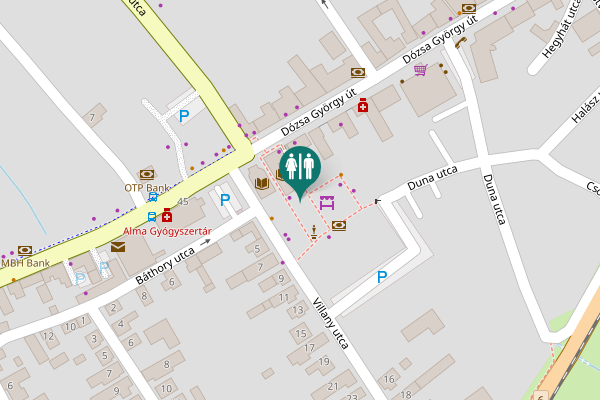 Map showing location of Villany utca 1 Toilet