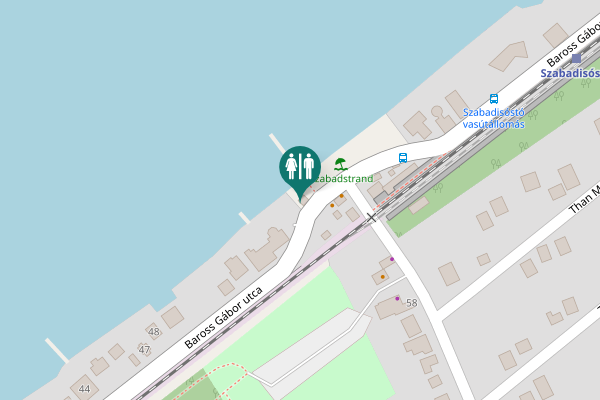 Map showing location of Baross Gábor utca Toilet
