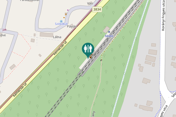 Map showing location of Kniep sétány Toilet