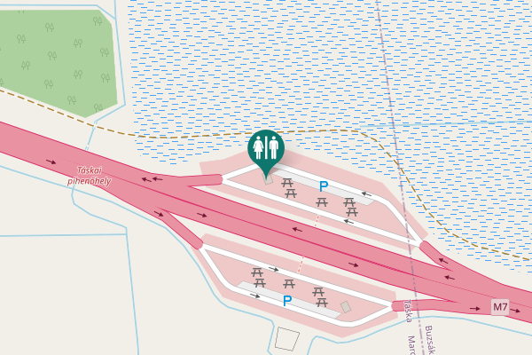 Map showing location of M7 Toilet