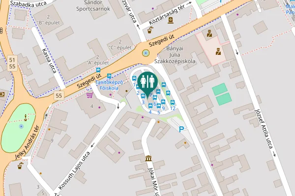 Map showing location of Jókai Mór utca Toilet
