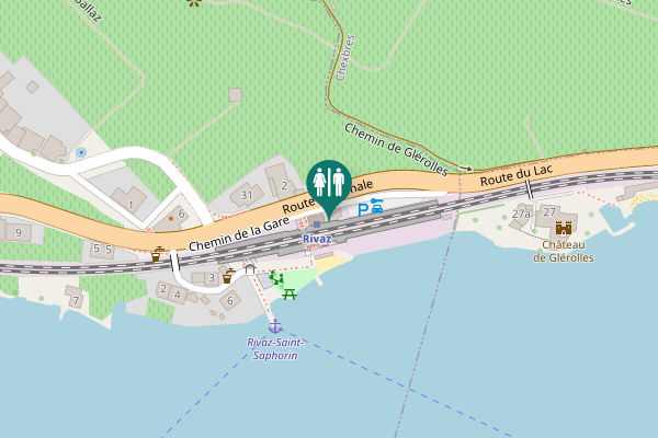Map showing location of Chemin de la Gare Toilet
