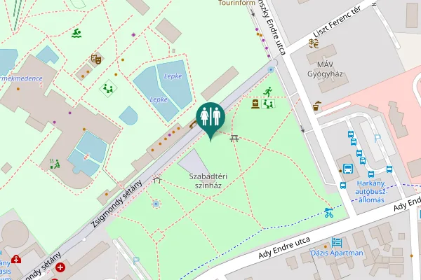 Map showing location of Zsigmondy sétány Toilet