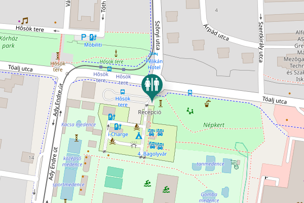 Map showing location of Tóalj utca Toilet