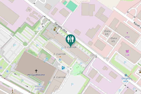 Map showing location of Gergely utca Toilet