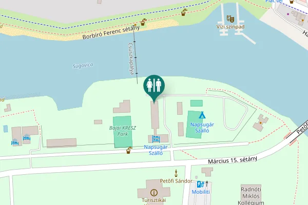 Map showing location of Március 15. sétány Toilet