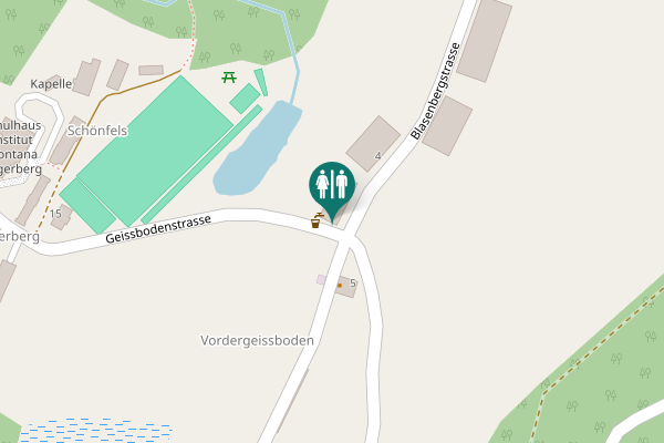 Map showing location of Geissbodenstrasse Toilet