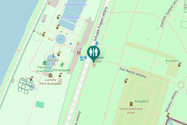Map showing location of Schulek Frigyes sétány Toilet