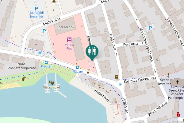 Map showing location of Szenes utca Toilet