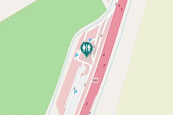 Map showing location of M6 166 Toilet