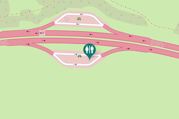 Map showing location of M7 Toilet