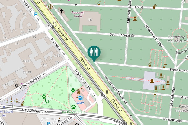 Map showing location of Vörösmarty Mihály út Toilet