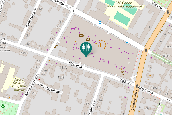 Map showing location of Rigó utca 16 Toilet